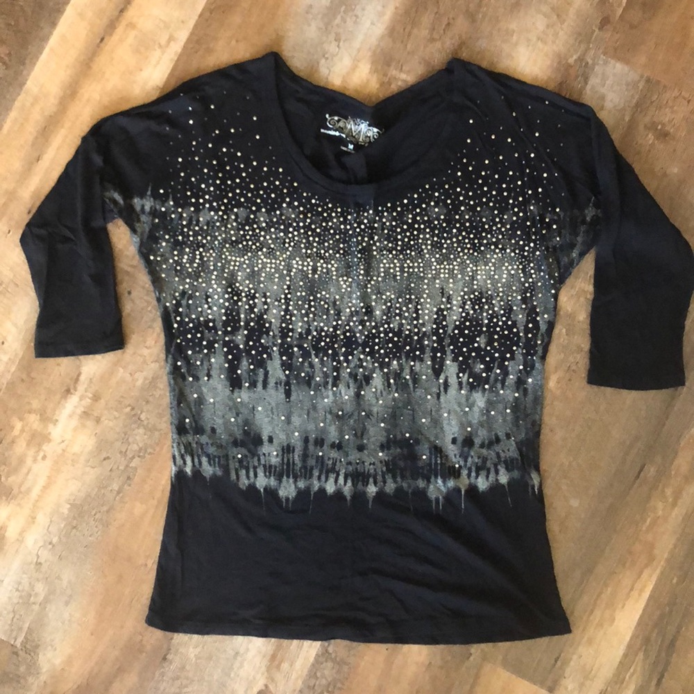 Quarter Sleeve Studded Tee